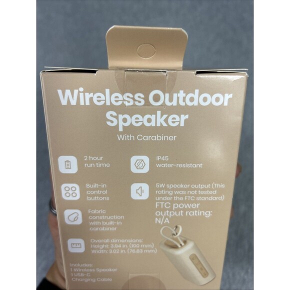 Wireless Outdoor Speaker Portable IP45 Water-Resistant 5W Fabric Carabiner - Picture 7 of 8